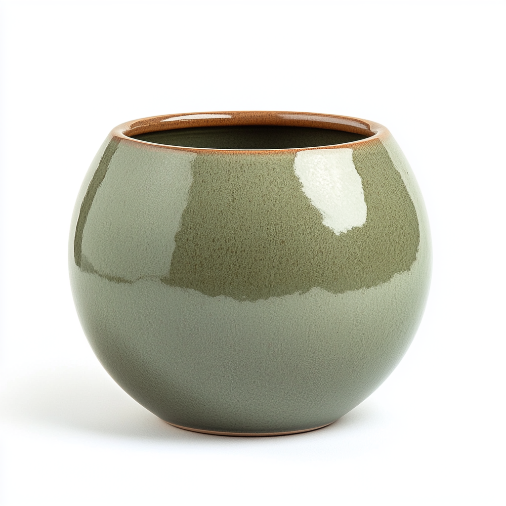 Oimwn Glazed Ceramic Planter Pot - Breathable Decorative Flower Pot for Succulents, Indoor Herbs & Flowers - Earthy Tones